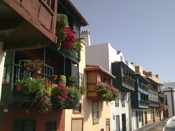 Tradycyjne balkony w Santa Cruz de La Palma. Ze wszystkich miast archipelagu, które widziałem, Santa Cruz de La Palma podobało mi się najbardziej.