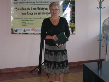 Wolontariuszka Halina Tobera, kierownik Klubu Zdrowia w Chrzanowie