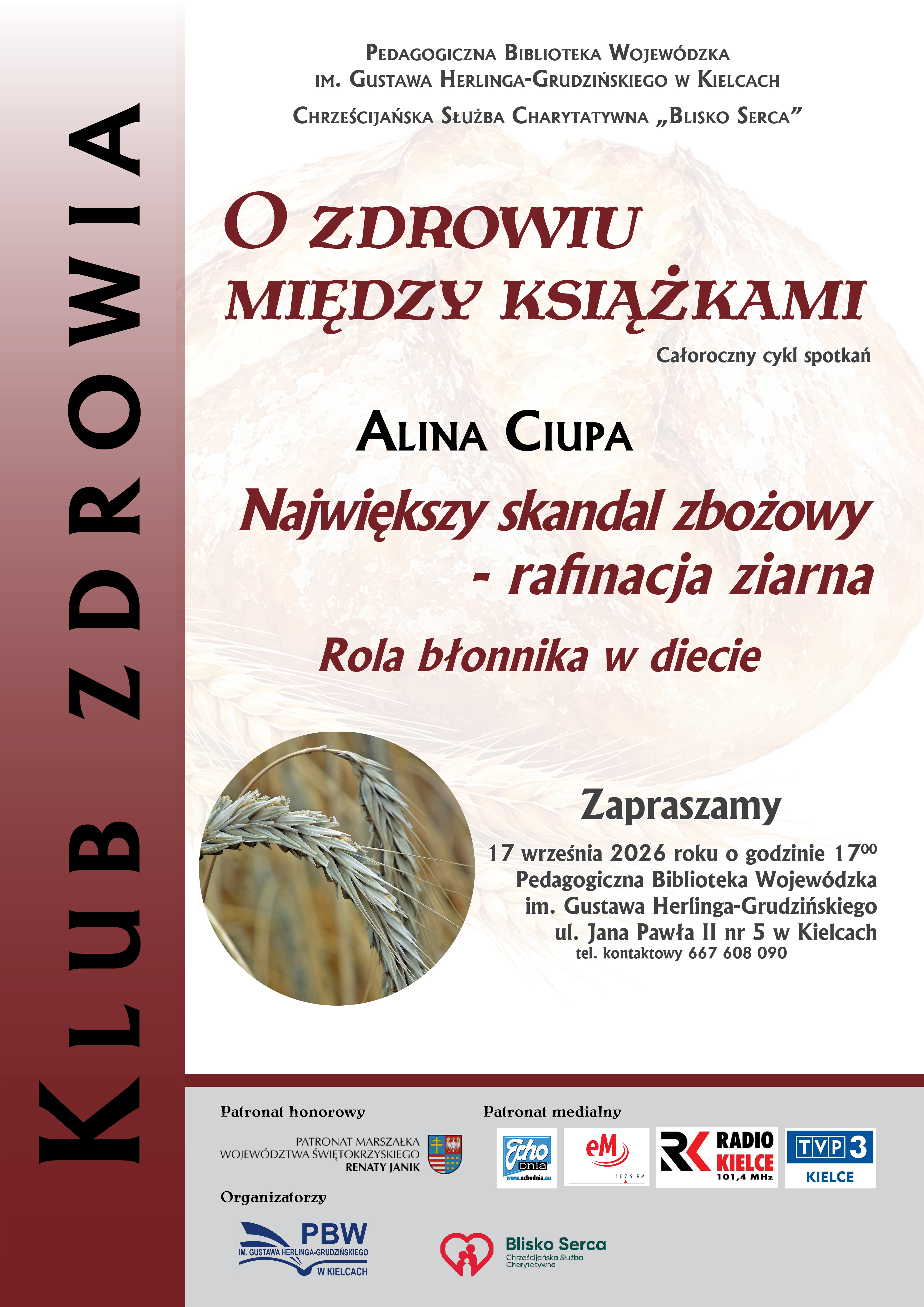 Klub Zdrowia w kielcach - zaproszenie - plakat