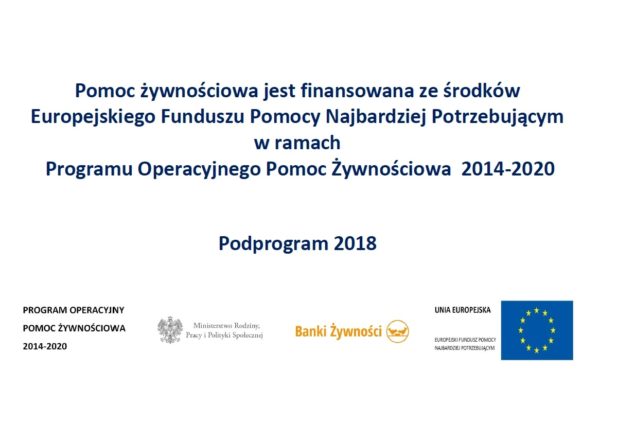 Sońsk: PROGRAM OPERACYJNY POMOC ŻYWNOŚCIOWA 2014-2020