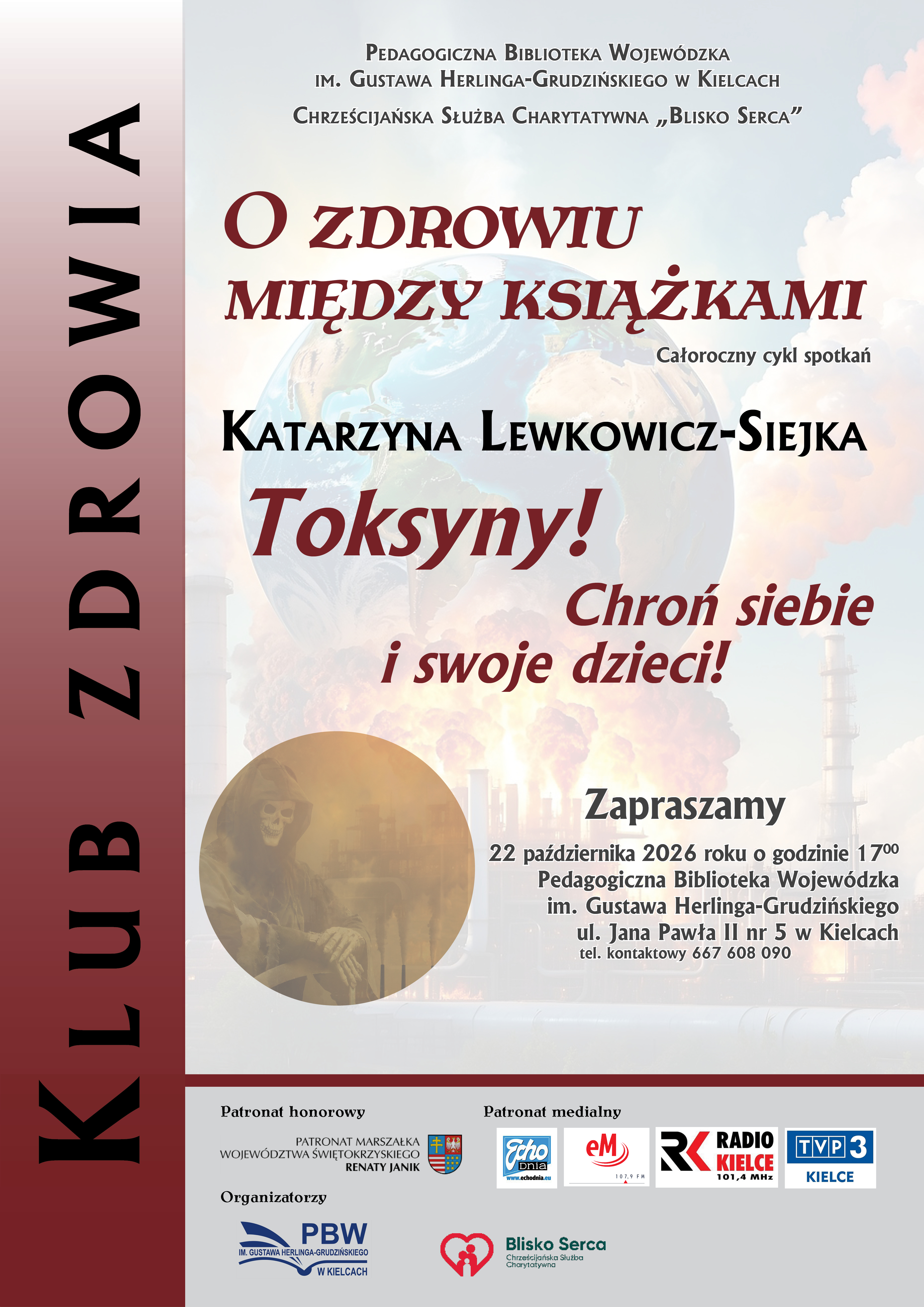 Plakat programu o toksycznych sybstancjach w kielcach